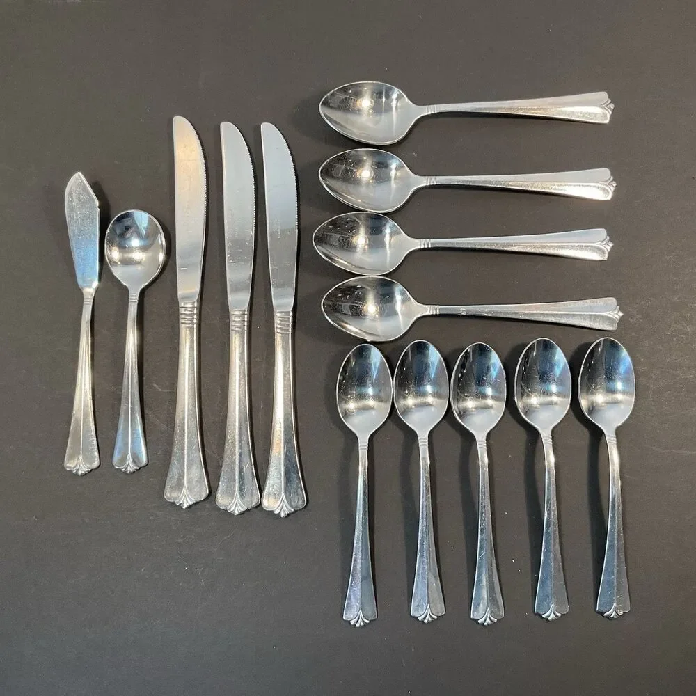 Rogers Co VICTORY Stainless Flatware Korea Stanley Roberts 14 Pcs Spoons Butter